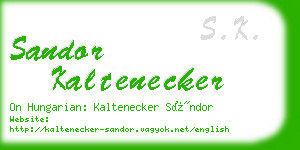 sandor kaltenecker business card